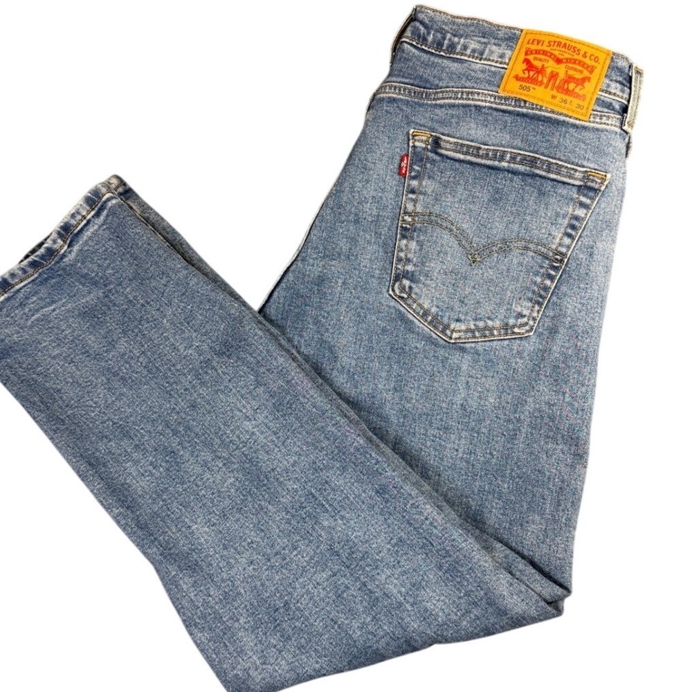 Levis 505 Regular Fit‎ Straight Leg Mens Jeans Blue Denim W36 L30 00505-2669